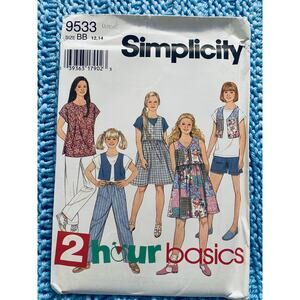 Simplicity Sewing pattern 9533 girls jumper top skirt pant
